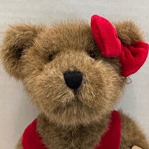 Boyds Bears Gwen Marie Holiday Bear with Embroidered Snowflake Velvet Overalls